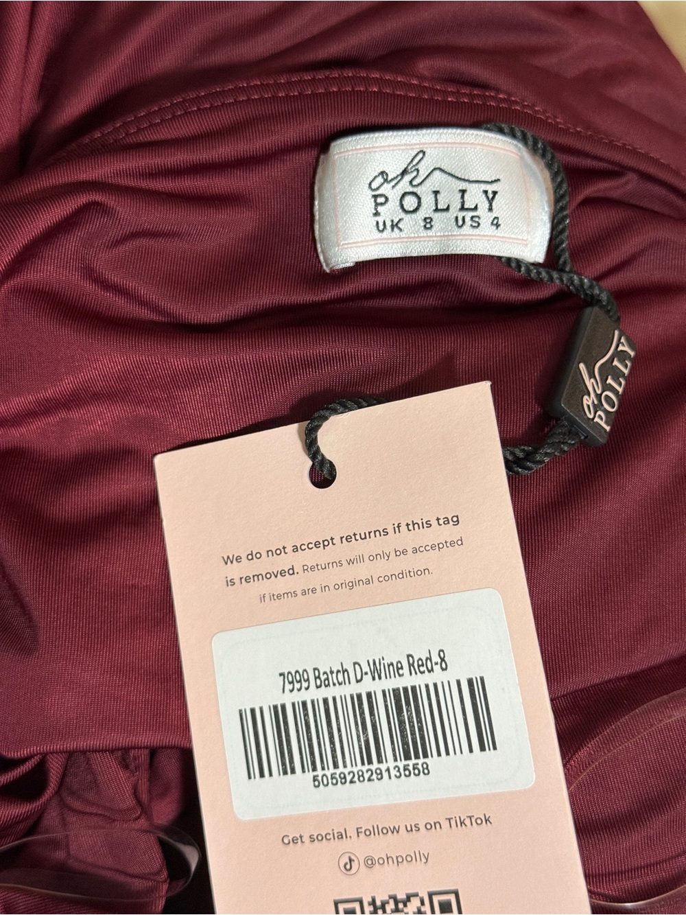 Oh Polly Deep Wine Plunge Halter Mini Dress - Picture 7 of 8